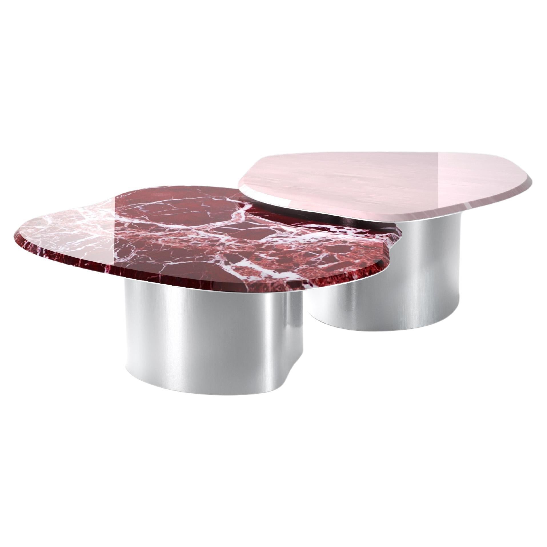 Fragment Coffee Tables in Marble and Metal For Sale