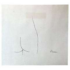 Fragment de corps de femme Art Lithograph Etching after Pablo Picasso Vintage