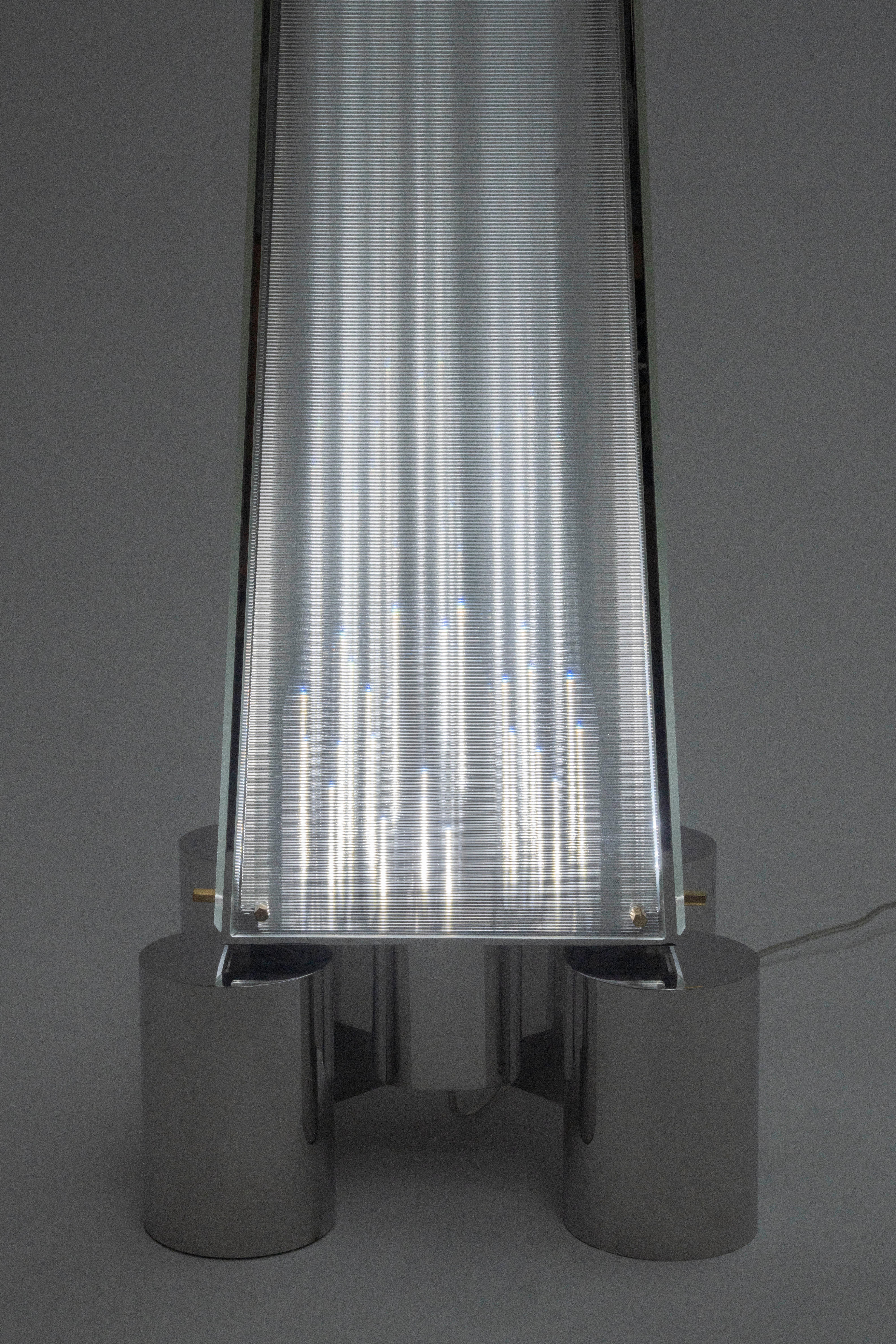 Contemporary 'Fragment' Floor Lamp by Sing Chan Stainless Steel glass For Sale