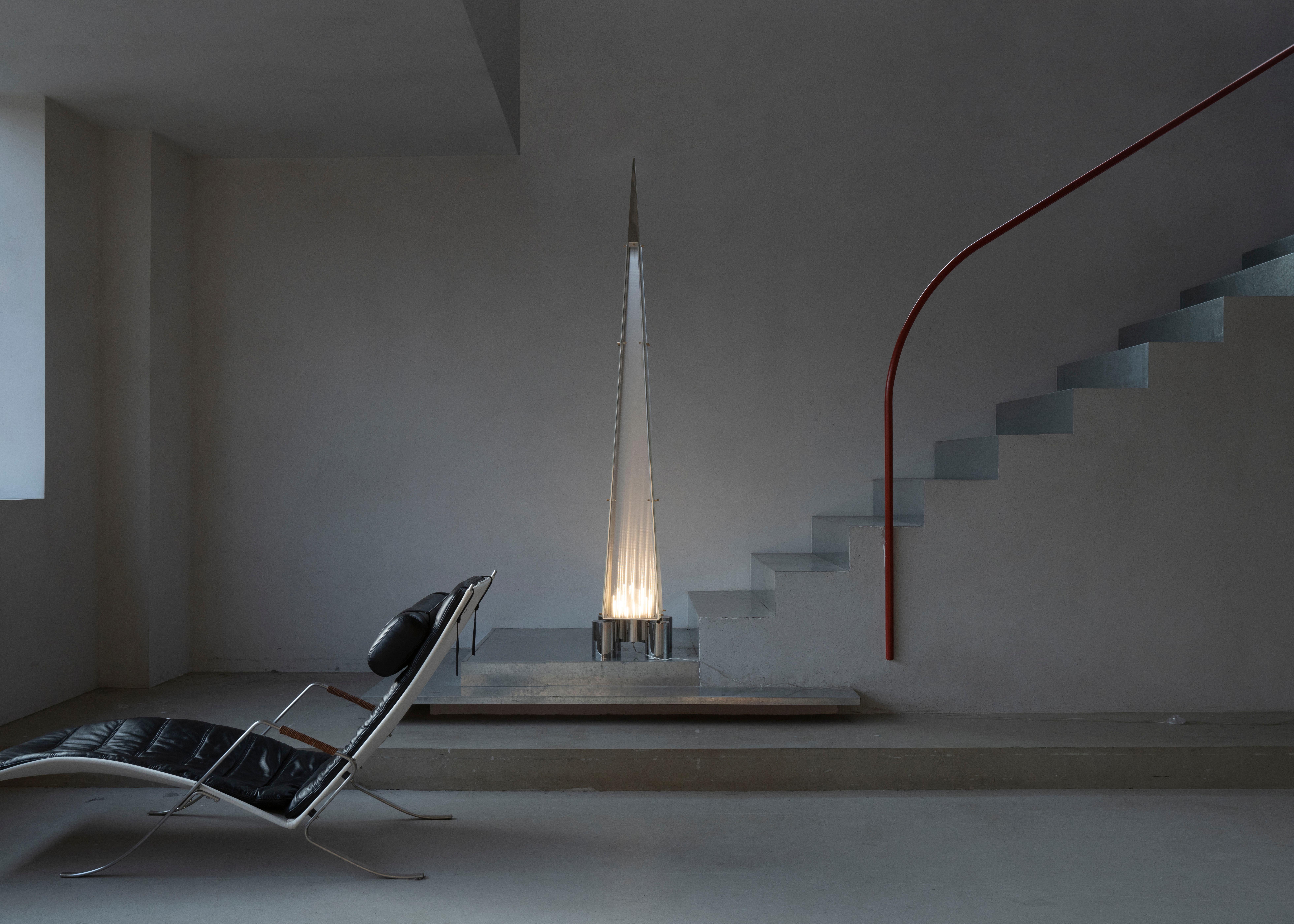 'Fragment' Floor Lamp by Sing Chan Stainless Steel glass For Sale 3