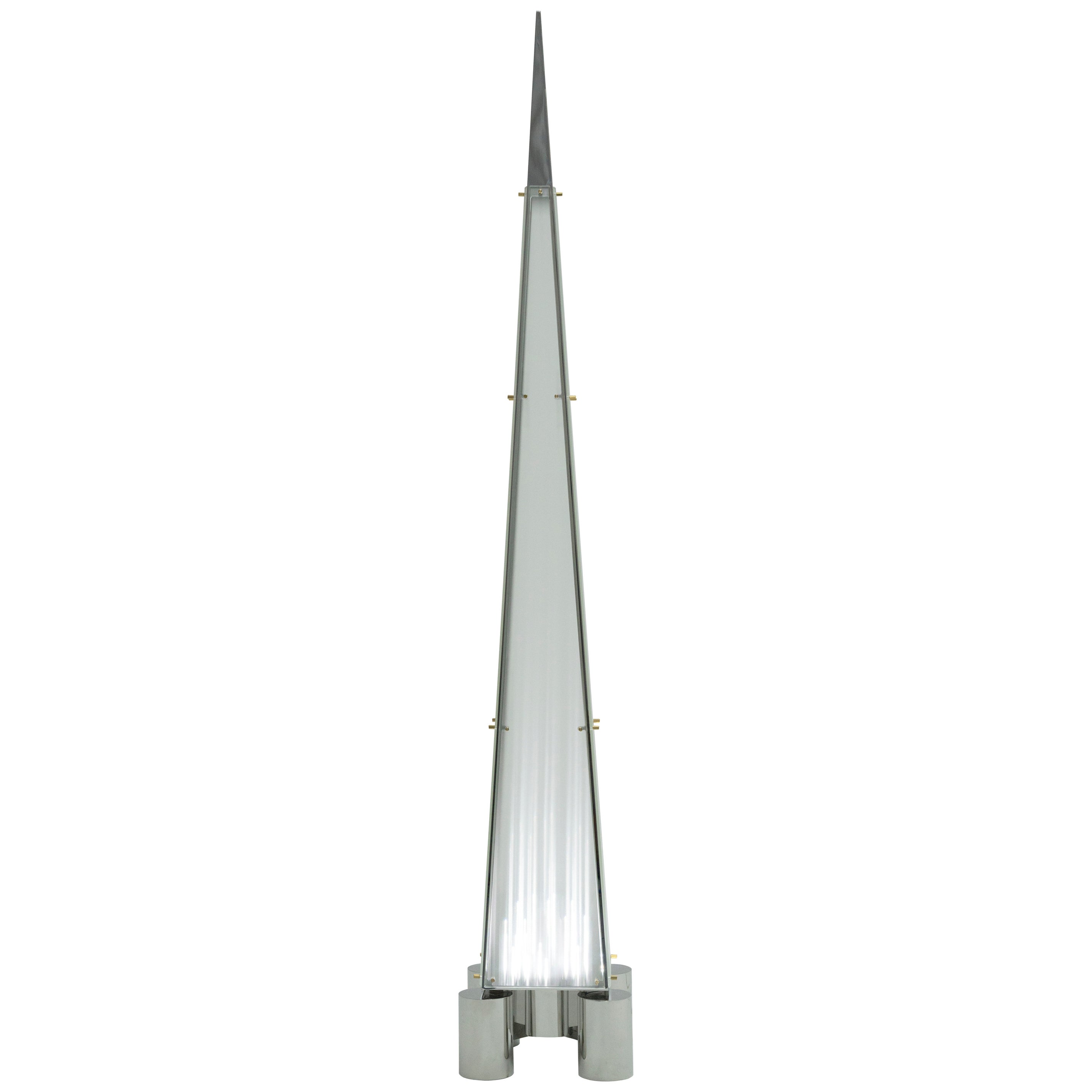 Lampadaire 'Fragment' de Sing Chan en verre inoxydable en vente