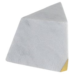 Fragment no.1 - Abstract Sculpture - Carrara Marble and 21ct Gold Leaf