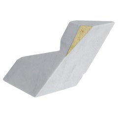 Fragment no.13 - Abstract Sculpture - Carrara Marble and 21ct Gold Leaf
