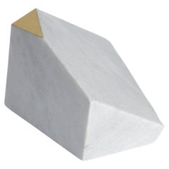 Fragment no.15 - Abstract Sculpture - Carrara Marble and 21ct Gold Leaf