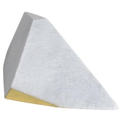 Fragment no.2 - Abstract Sculpture - Carrara Marble and 21ct Gold Leaf