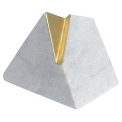Fragment no.3 - Abstract Sculpture - Carrara Marble and 21ct Gold Leaf