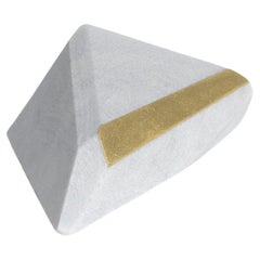 Fragment no.4 - Abstract Sculpture - Carrara Marble and 21ct Gold Leaf