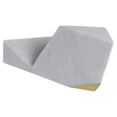 Fragment no.9 - Abstract Sculpture - Carrara Marble and 21ct Gold Leaf