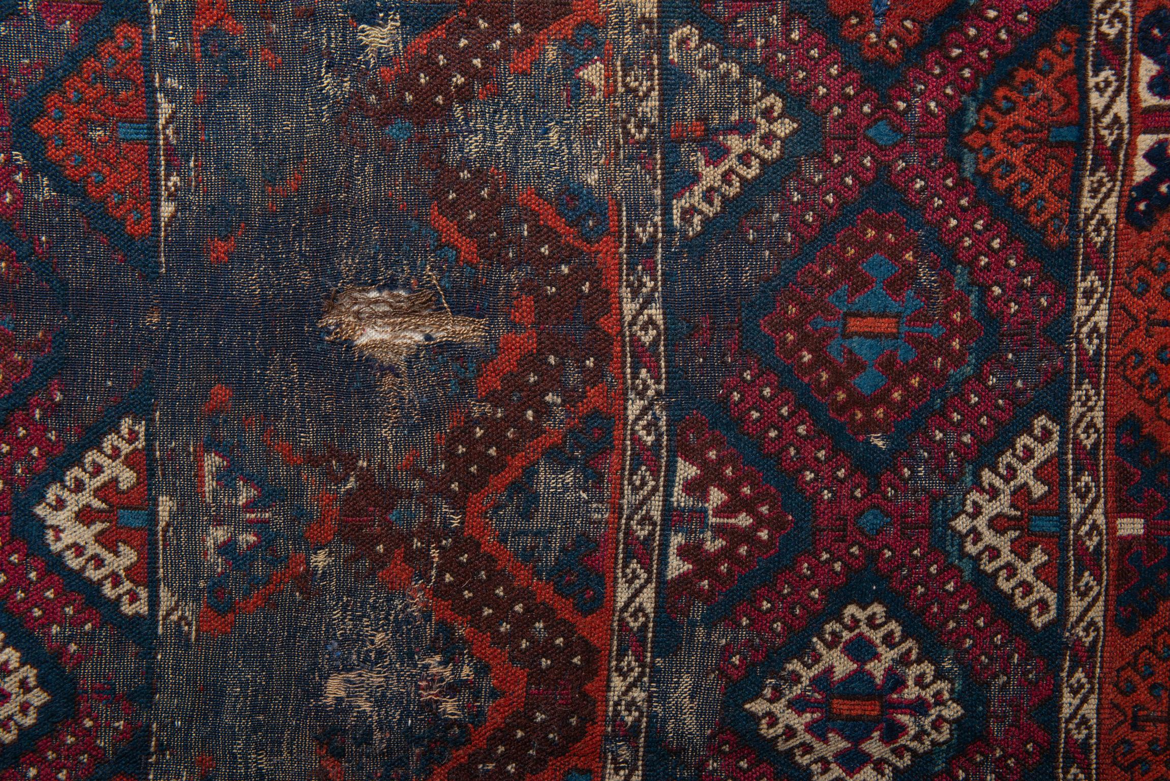 Fragment of Ancient Nomadic Carpet from Kurdestan For Sale 2