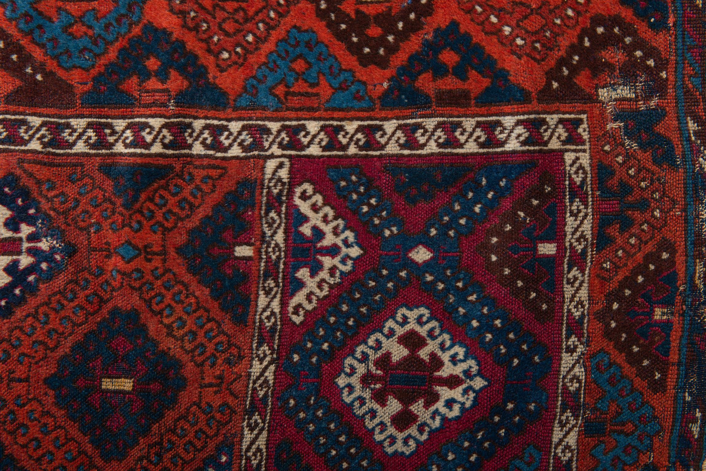 Fragment of Ancient Nomadic Carpet from Kurdestan For Sale 3