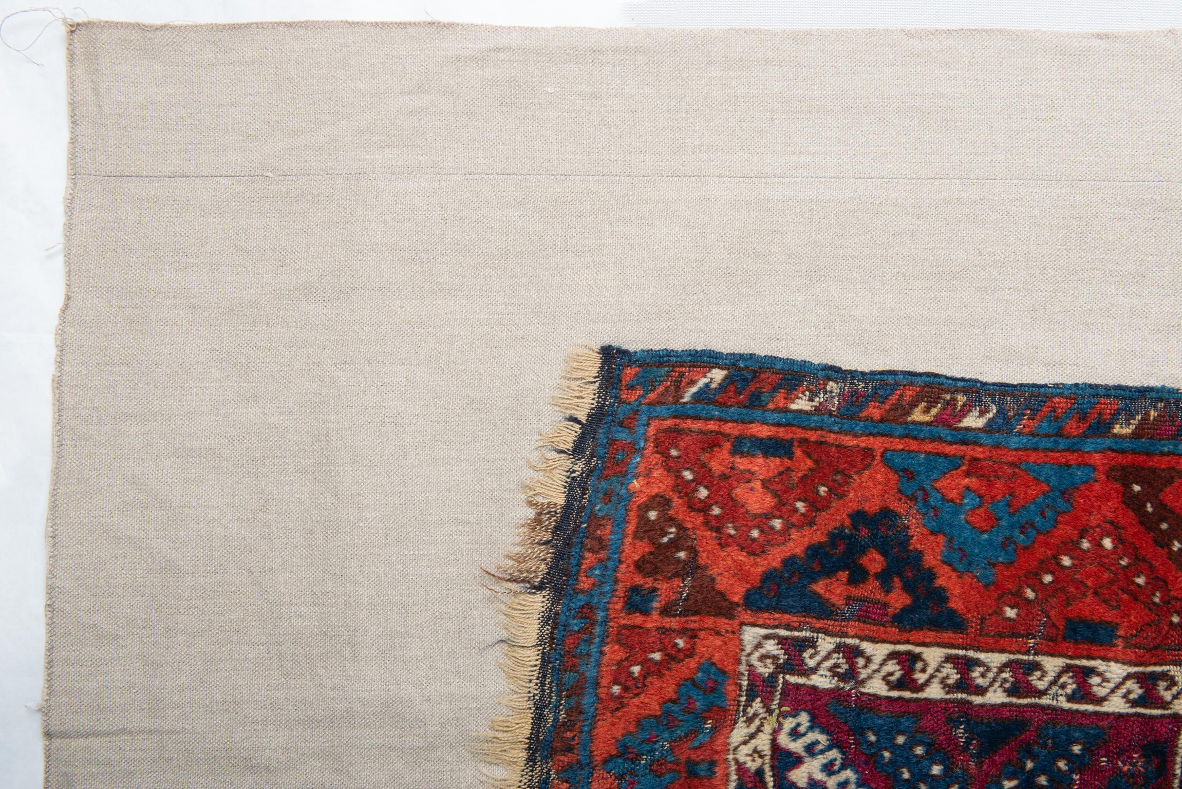 Hand-Knotted Fragment of Ancient Nomadic Carpet from Kurdestan For Sale