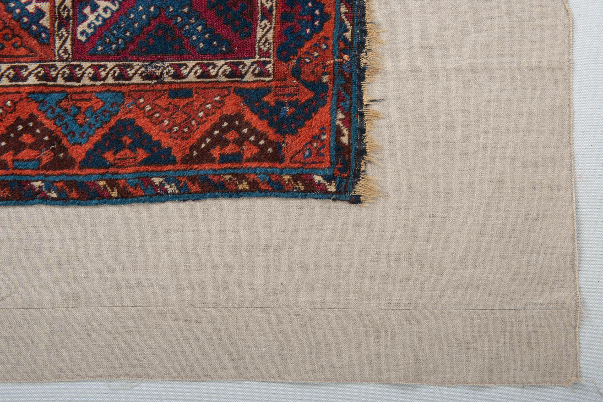 19th Century Fragment of Ancient Nomadic Carpet from Kurdestan For Sale
