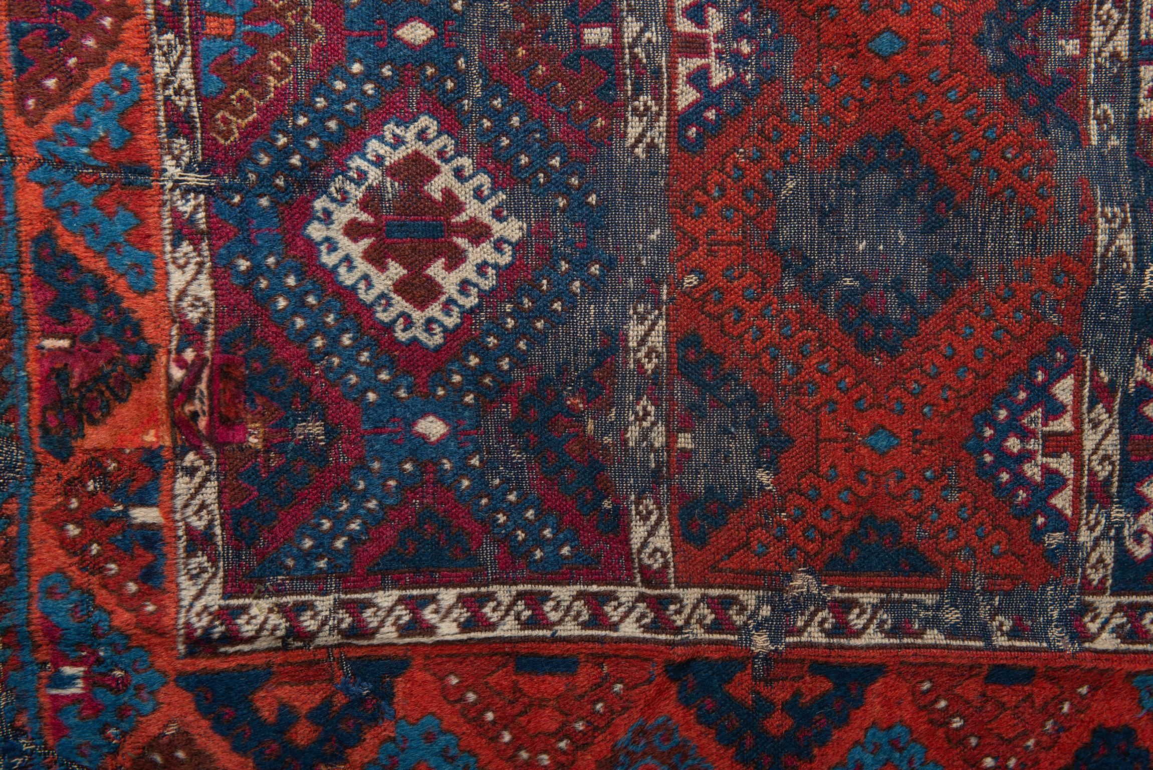 Wool Fragment of Ancient Nomadic Carpet from Kurdestan For Sale
