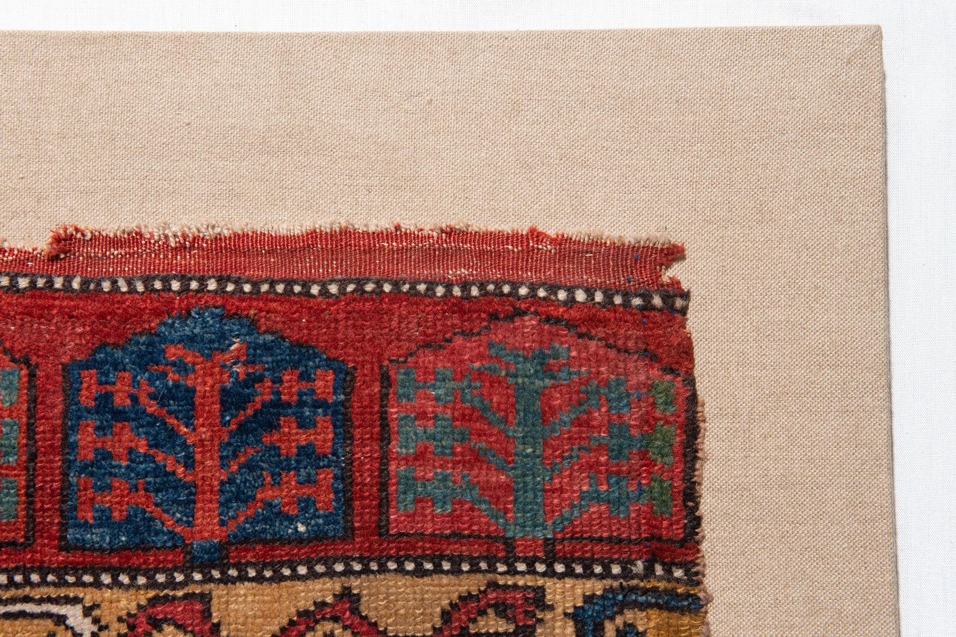 Fragment of Antique Konya Carpet In Fair Condition For Sale In Alessandria, Piemonte