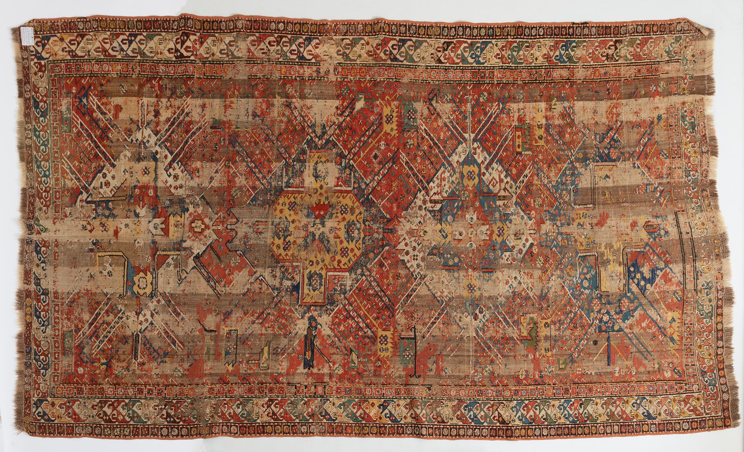 Fragment eines antiken Sumakh-Teppichs mit Originalfarben (Sonstiges) im Angebot