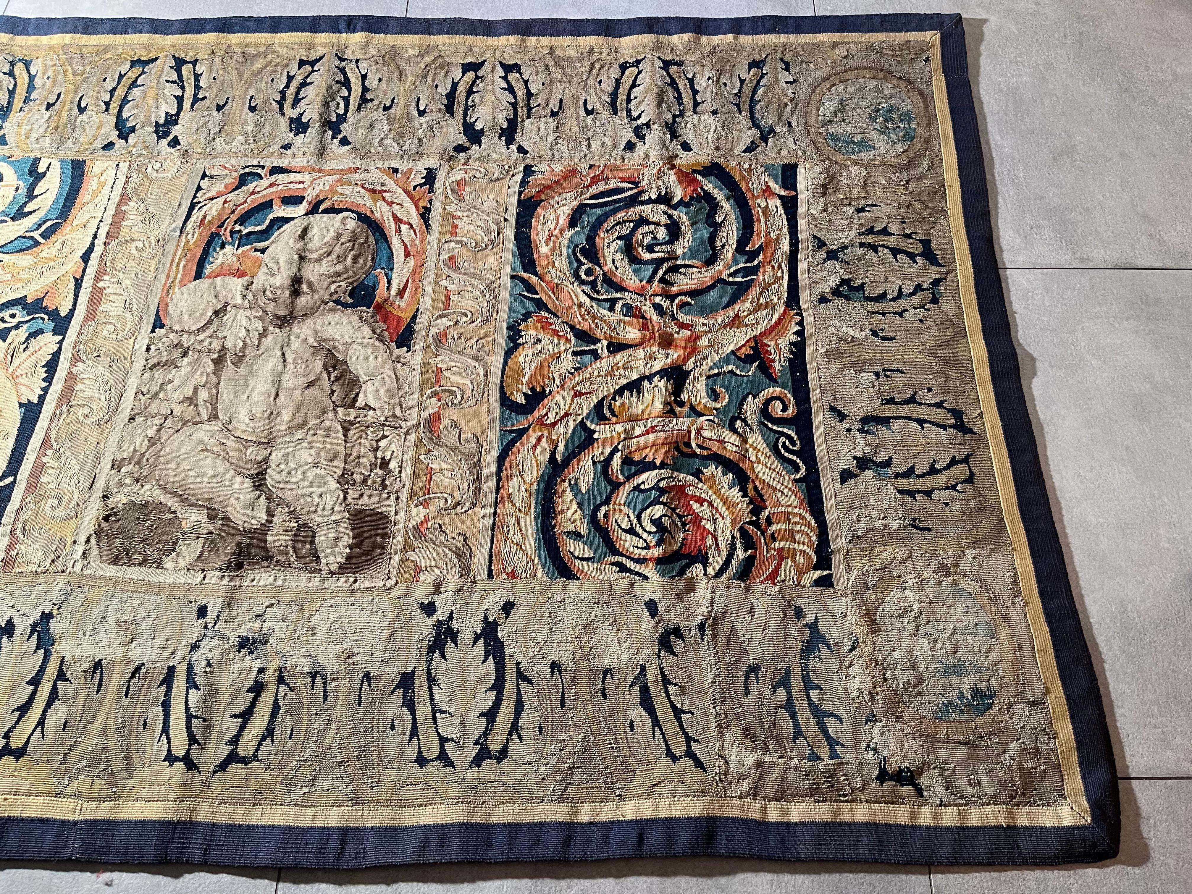 Belgian Fragment Of Flemish Tapestry Early 17th Century For Sale