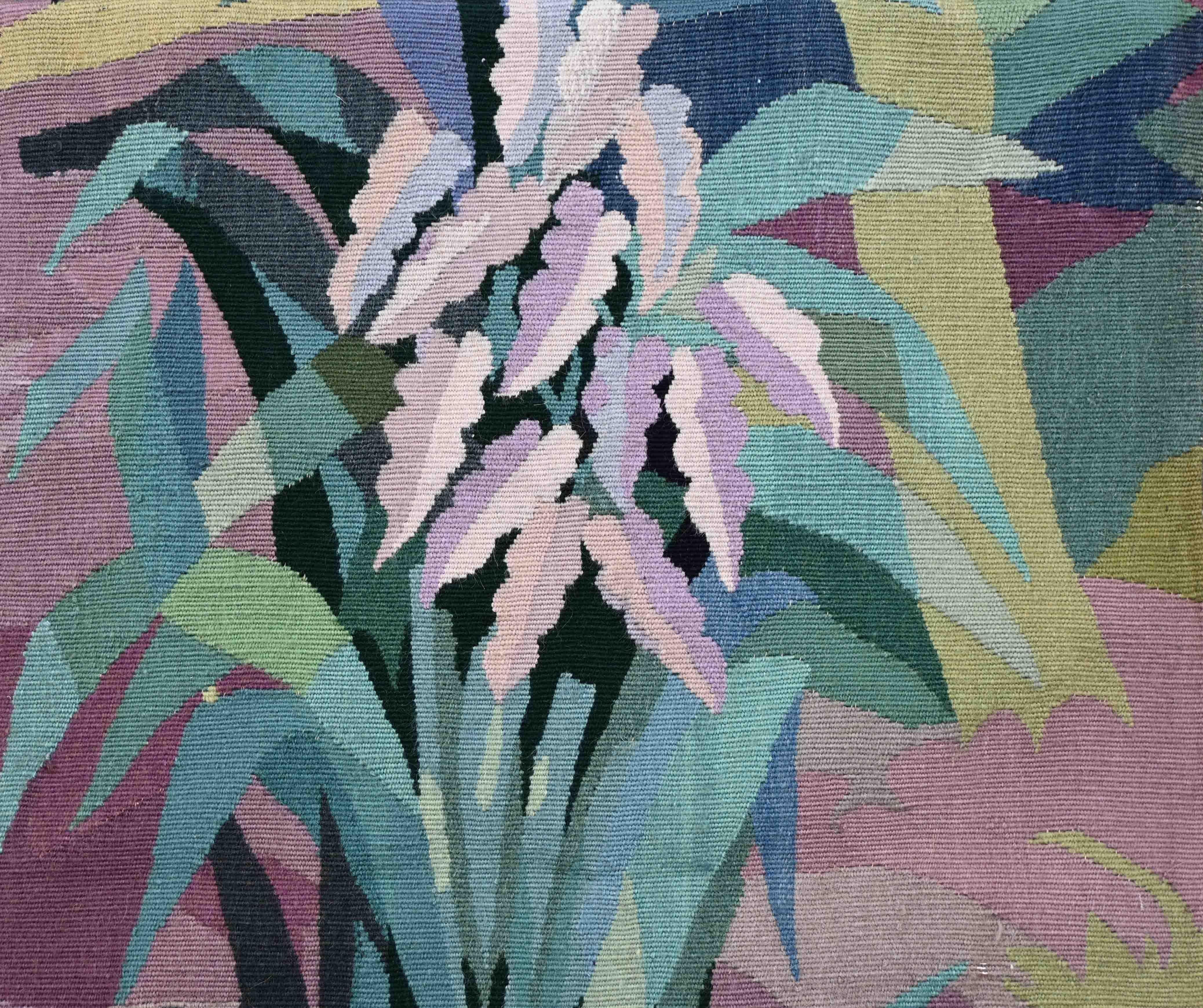 Milieu du XXe siècle Fragment de la tapisserie moderne Franch Aubusson - 100lx60h Cm - n° 1400 en vente