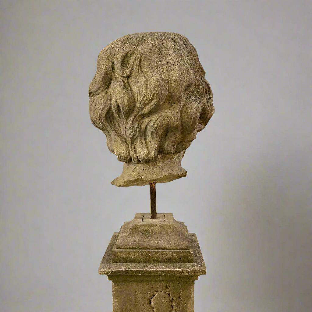 Sandstone Fragment of Putti Head. 18th Century Germany For Sale
