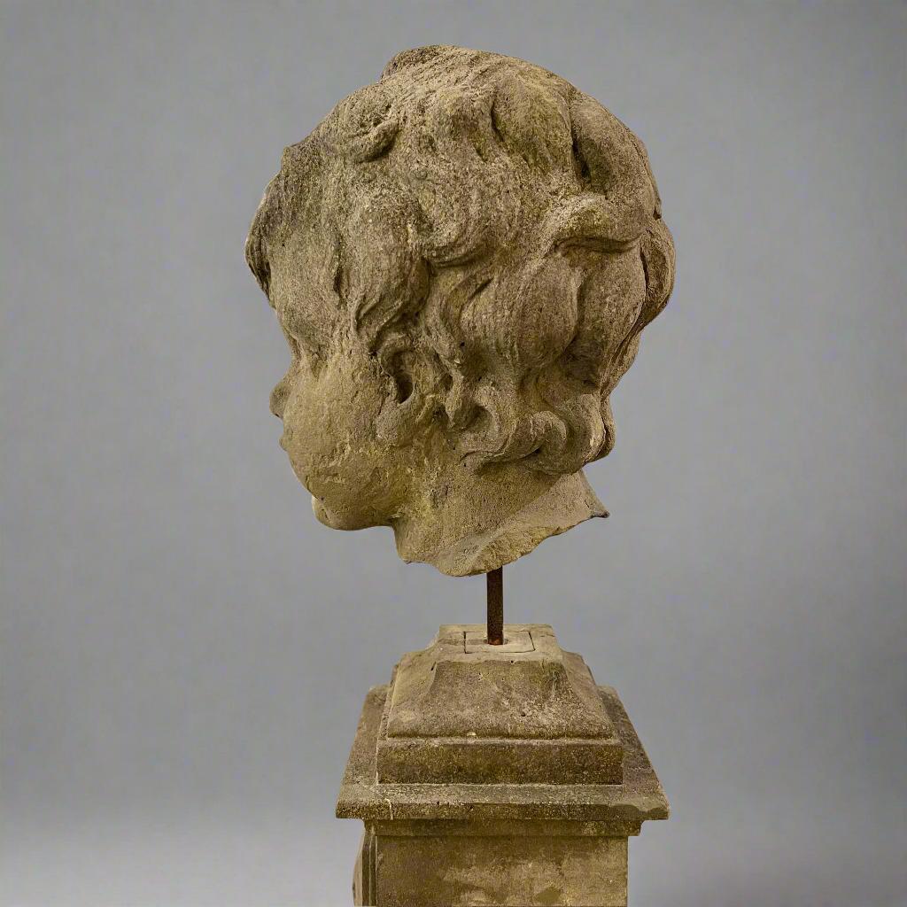 Fragment of Putti Head. 18th Century Germany For Sale 1