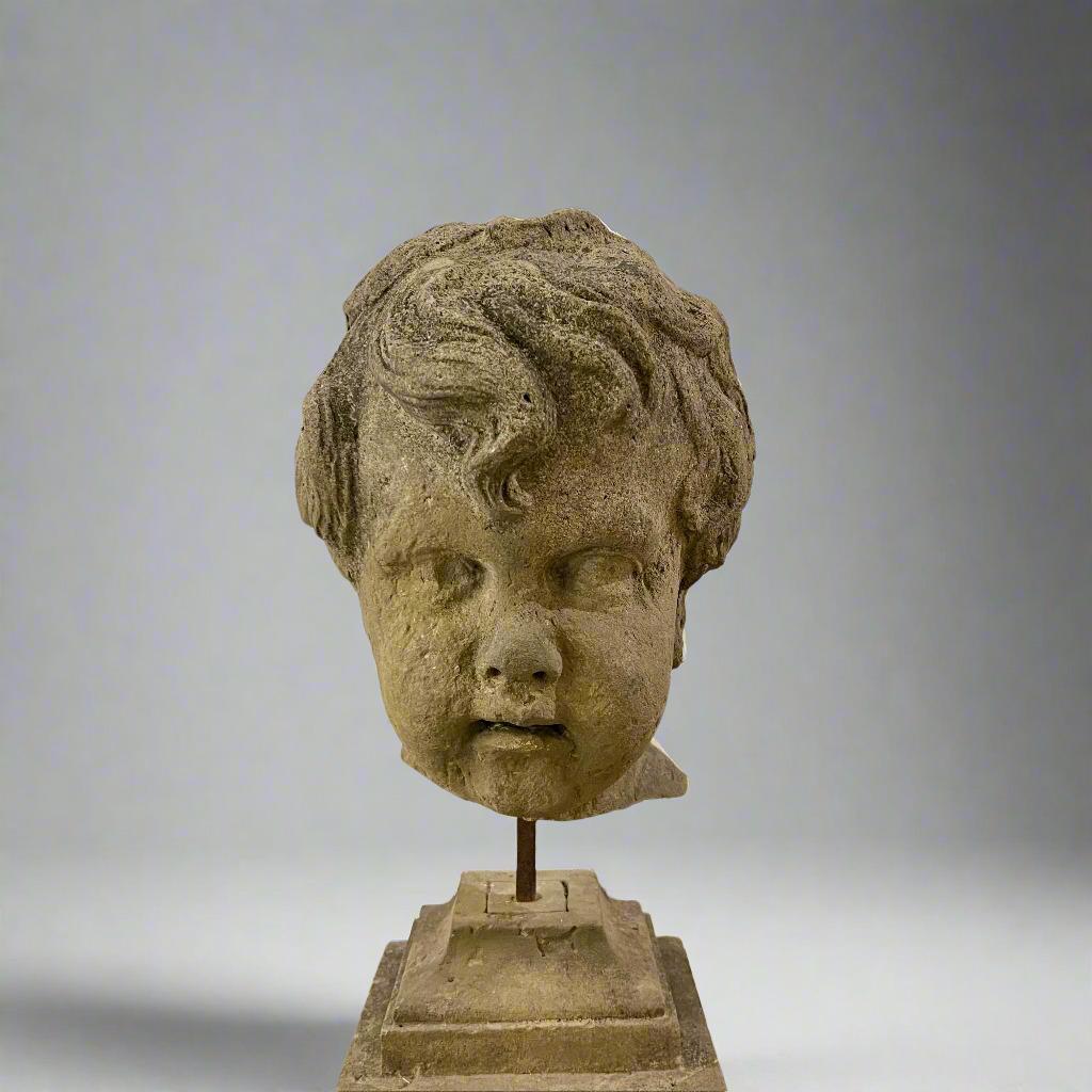 Fragment of Putti Head. 18th Century Germany For Sale 2