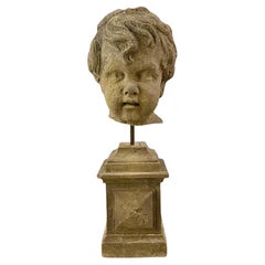 Fragment de tête de putti. Allemagne du 18e siècle