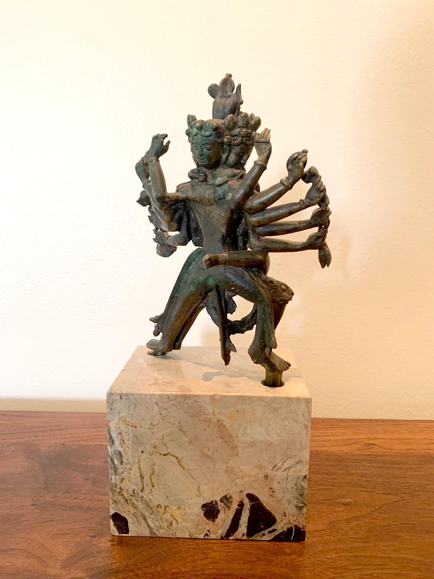 Fragment of Tibetan Cast Bronze Statue of Yamantaka In Good Condition In Atlanta, GA
