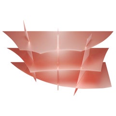 Fragmented Minimalist Bookshelf in Pink Aluminium