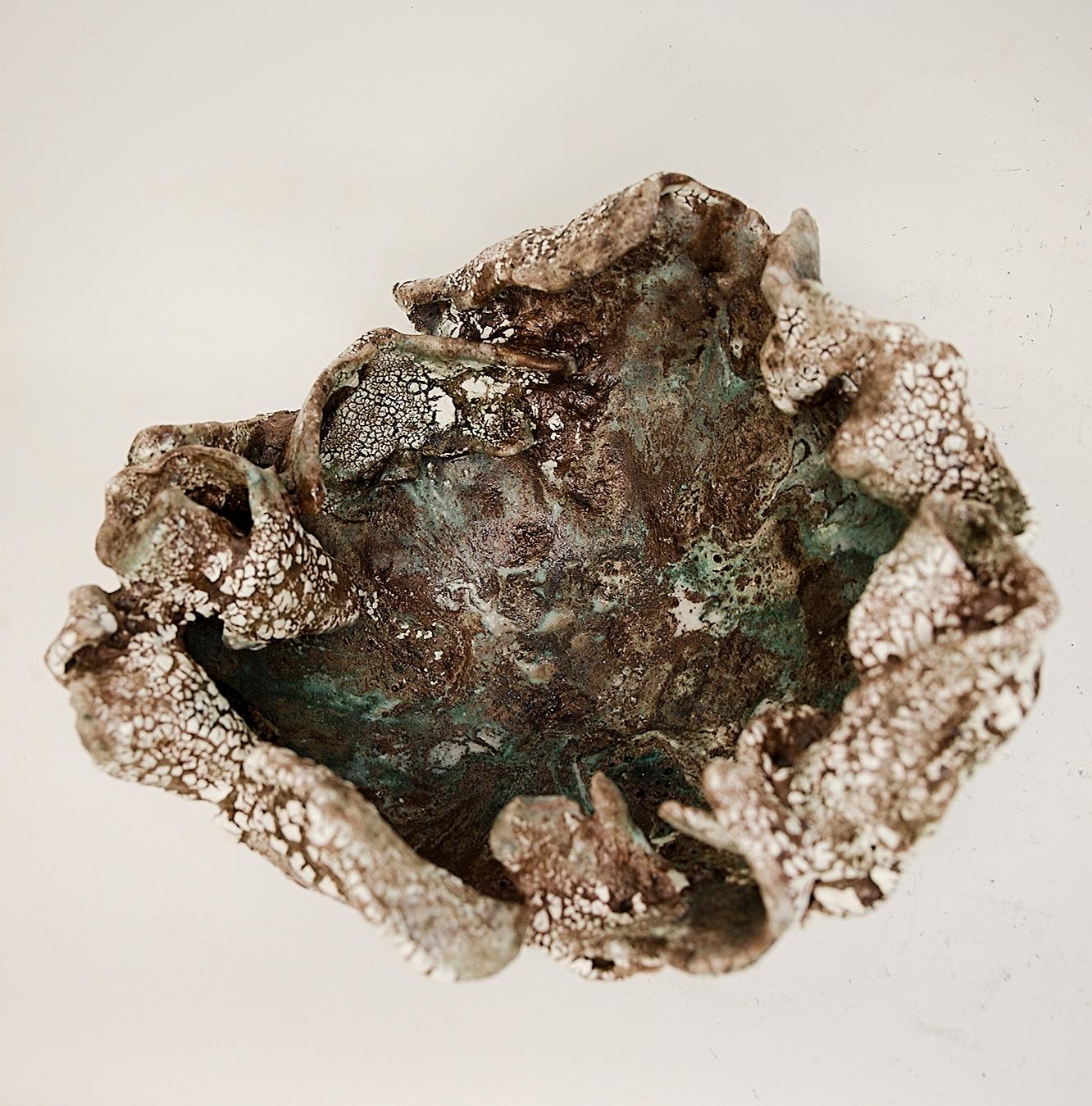 Glazed Fragments Brown Ancient Bowl For Sale