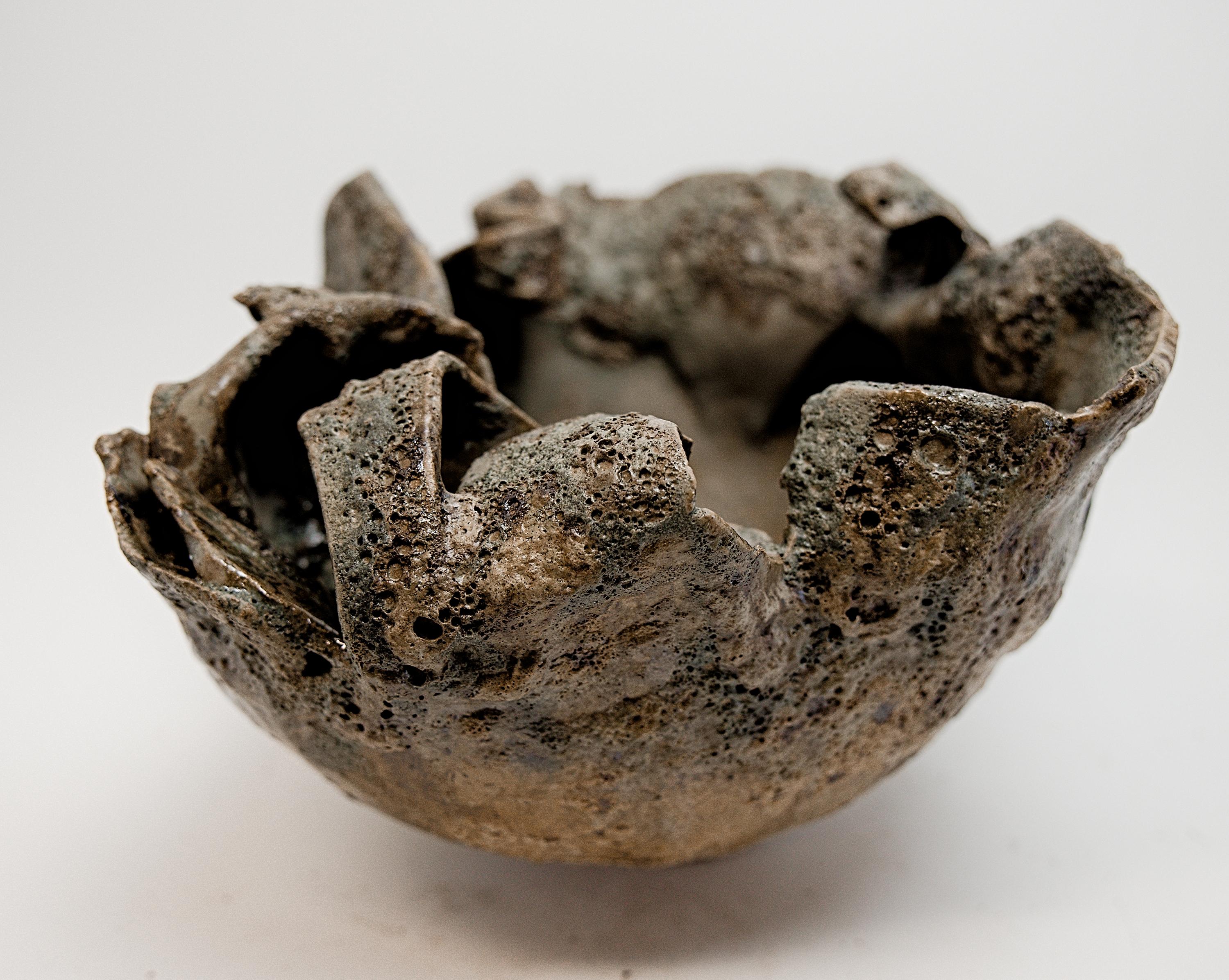 Ceramic Fragments Green Ancient Bowl For Sale