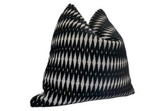 Fragments Identity Belgium Loomed Argos Black Wool Cut Velvet Geometric Pillow