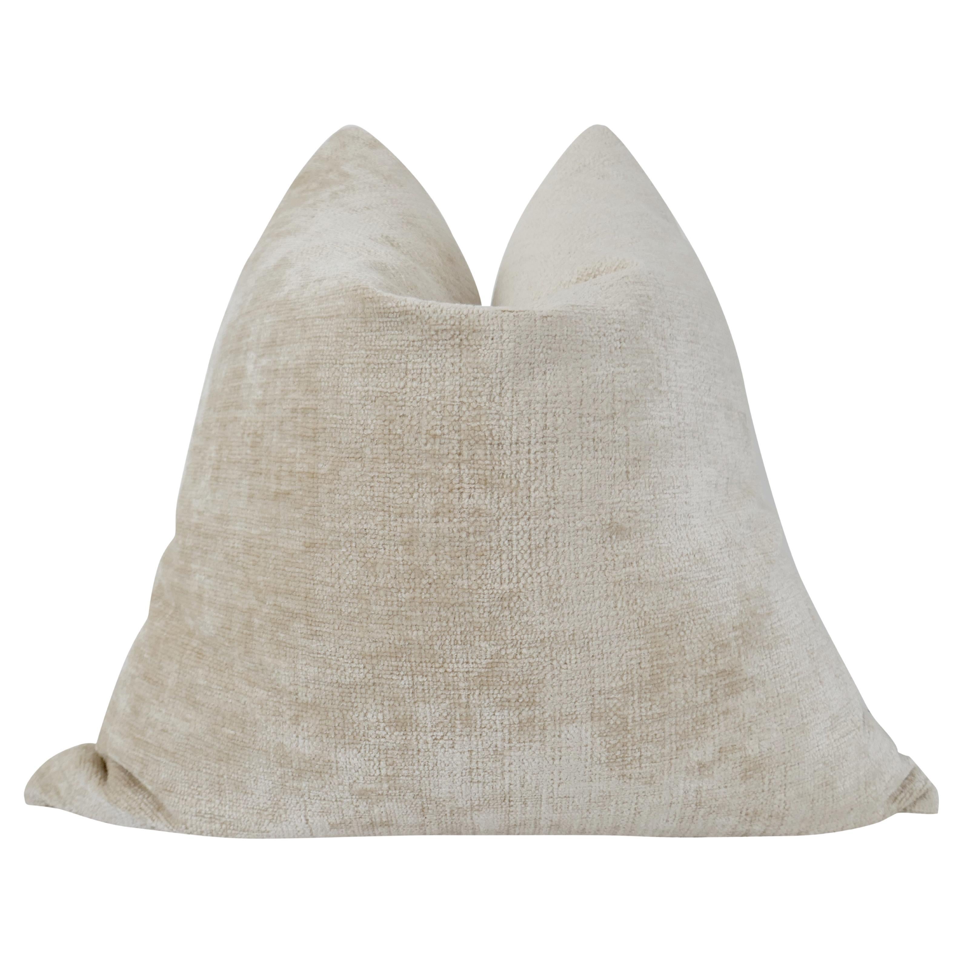 Fragments Identity Variegated Sand Chenille w/ Linen Pillow, 24"x24"