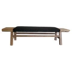 Fragments Identity Vintage 75" Long Wabi Sabi Shandong Bench / Black Boucle