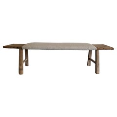 Fragments Identity Vintage 78" Long Wabi Sabi Shandong Bench / White Boucle