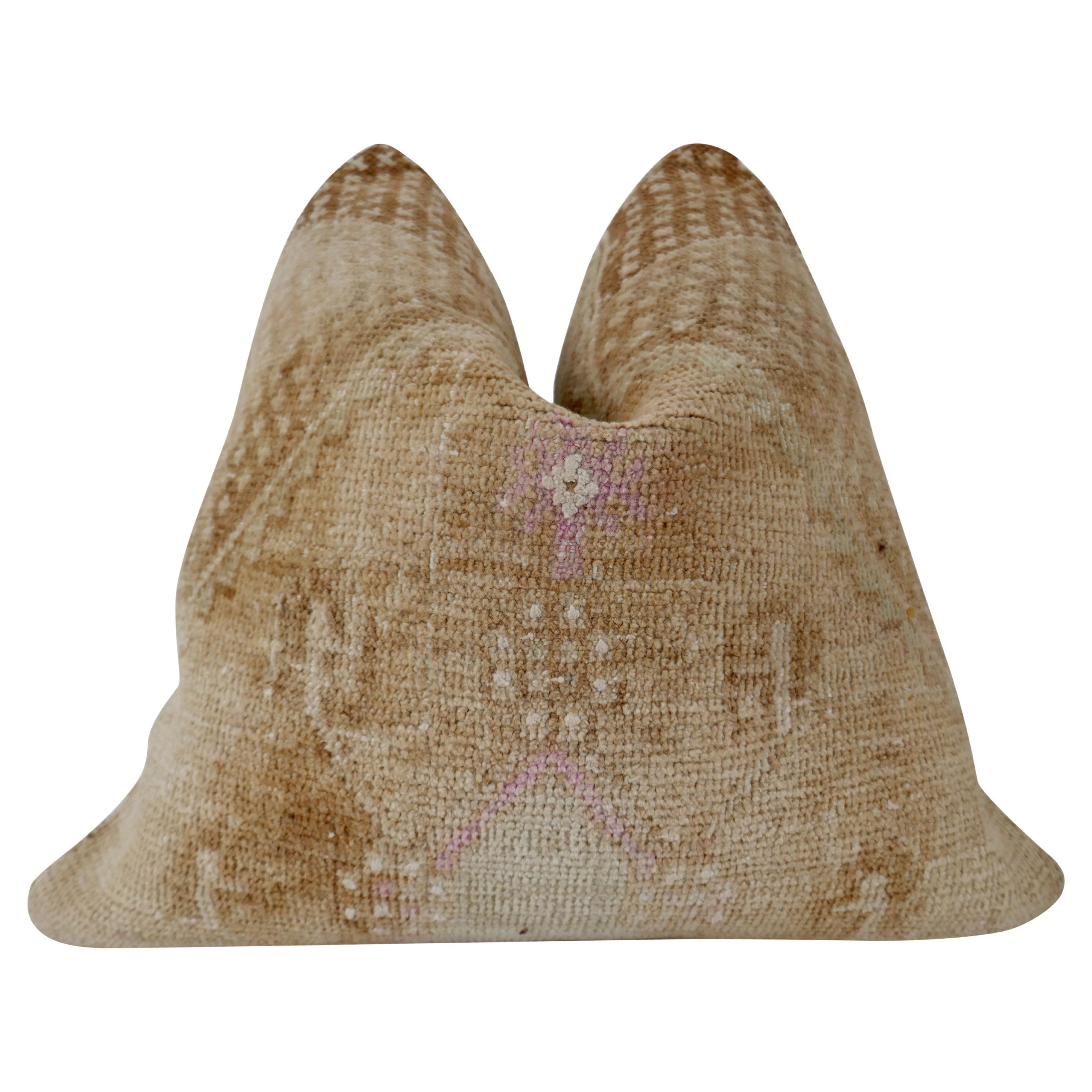 Fragments Identity Vintage Anatolian Kilim Wool Pillow / 24"x24" For Sale