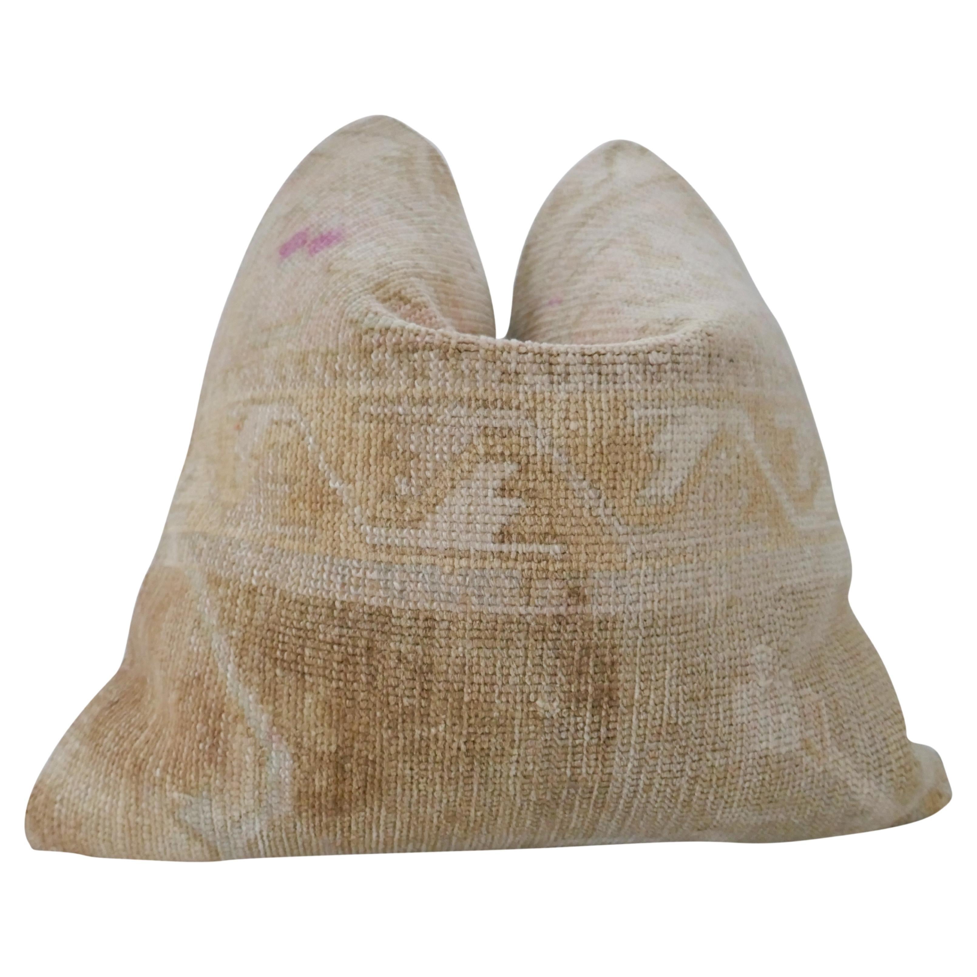 Fragments Identity Vintage Anatolian Kilim Wool Pillow For Sale