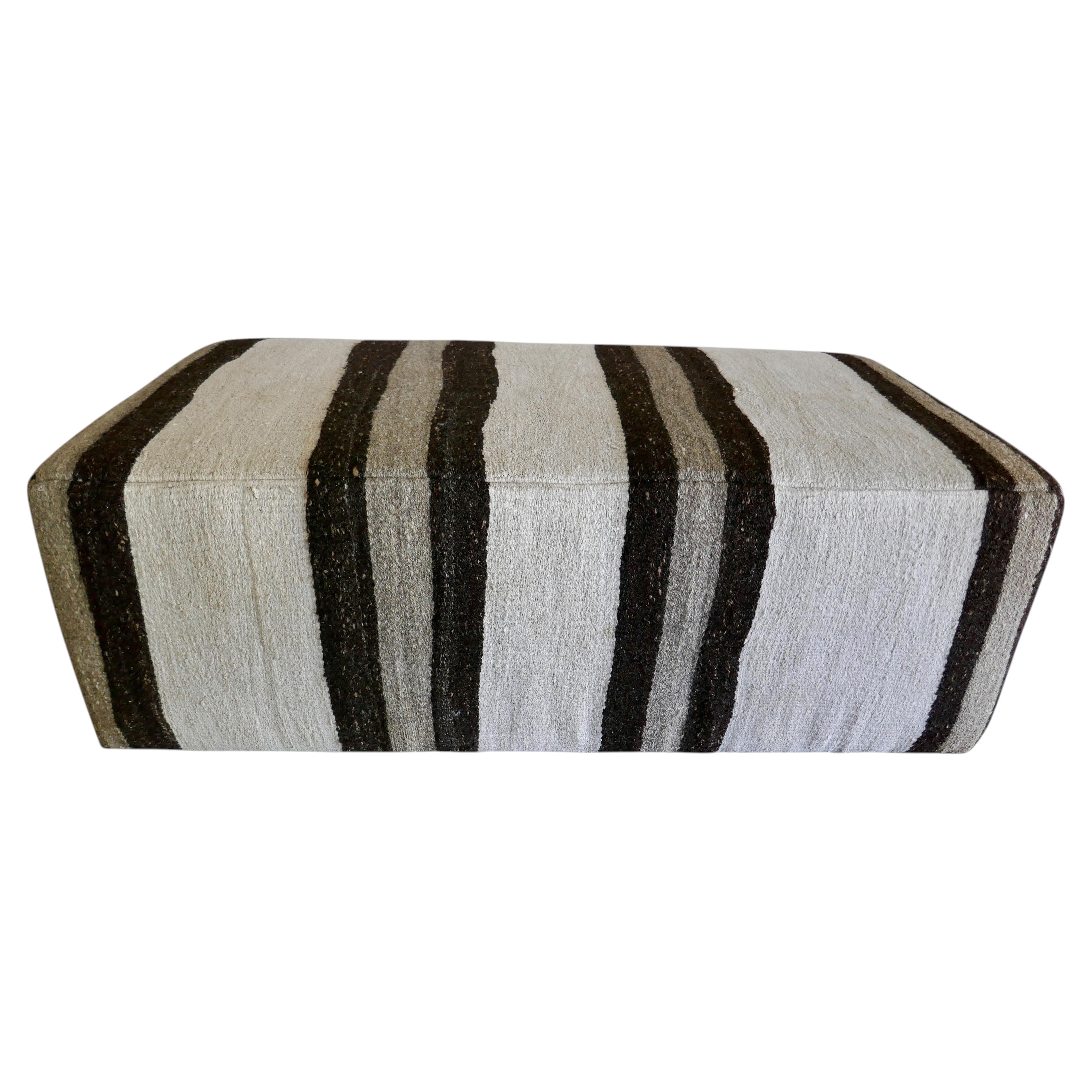 Fragments Identity Vintage Handwoven Berber Kilim Cocktail Ottoman