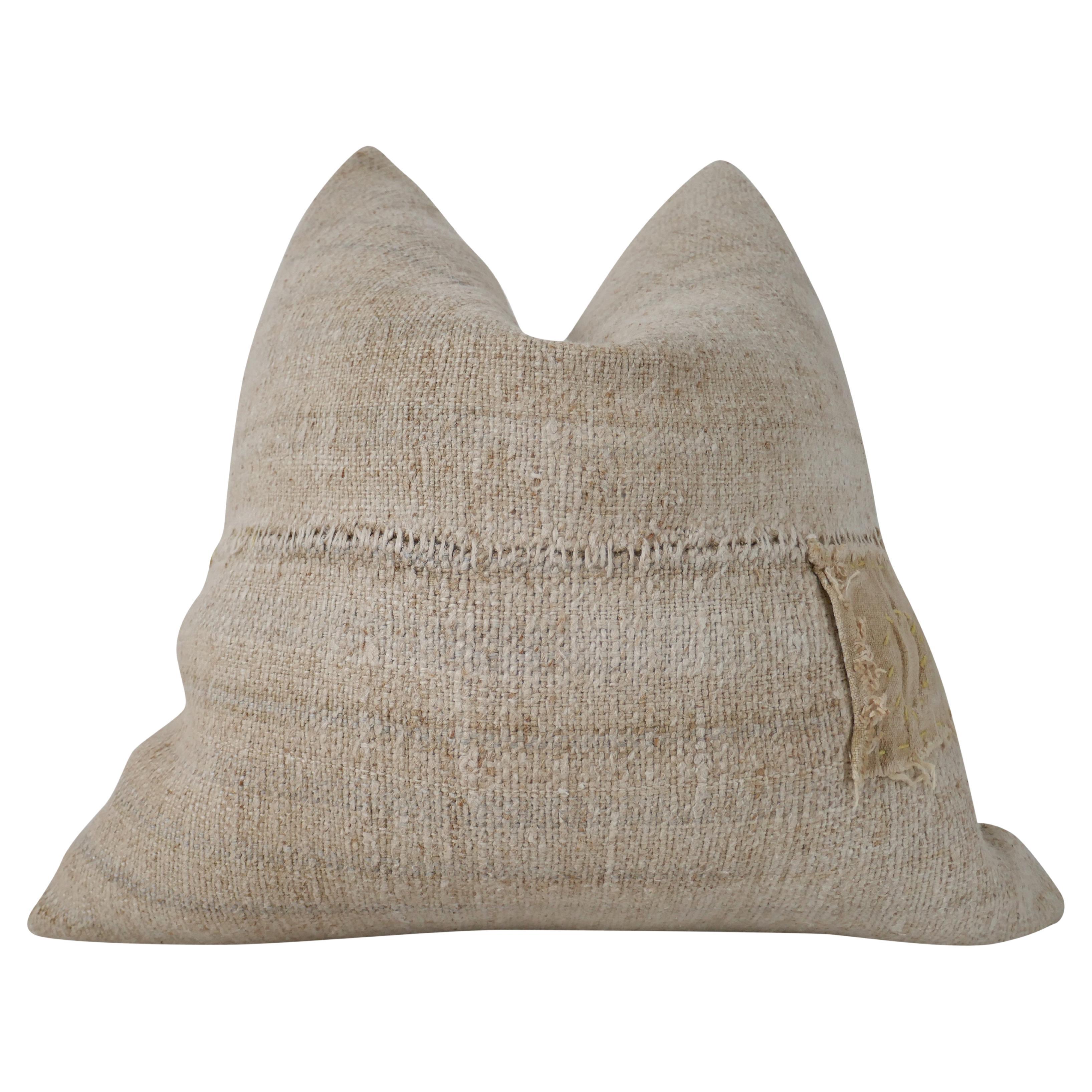 Fragments Identity Vintage Handwoven Berber Tribal Hemp Pillow