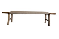 Fragments Identity Vintage Wabi Sabi Shandong Bench / Neutral Woven Upholstery