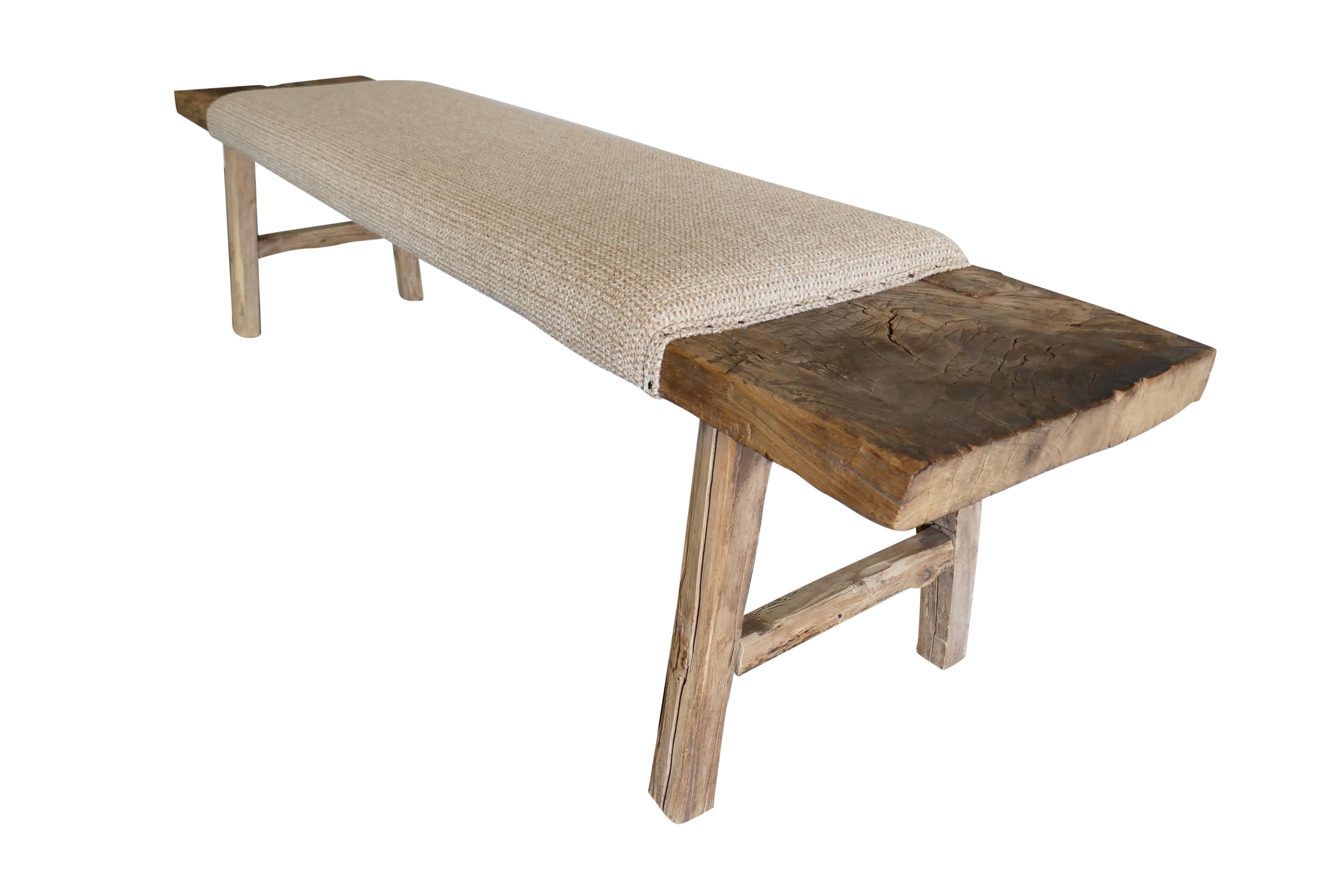 Sculpté à la main Fragments Identity Banc Vintage Shandong / Tapis tissé neutre en vente