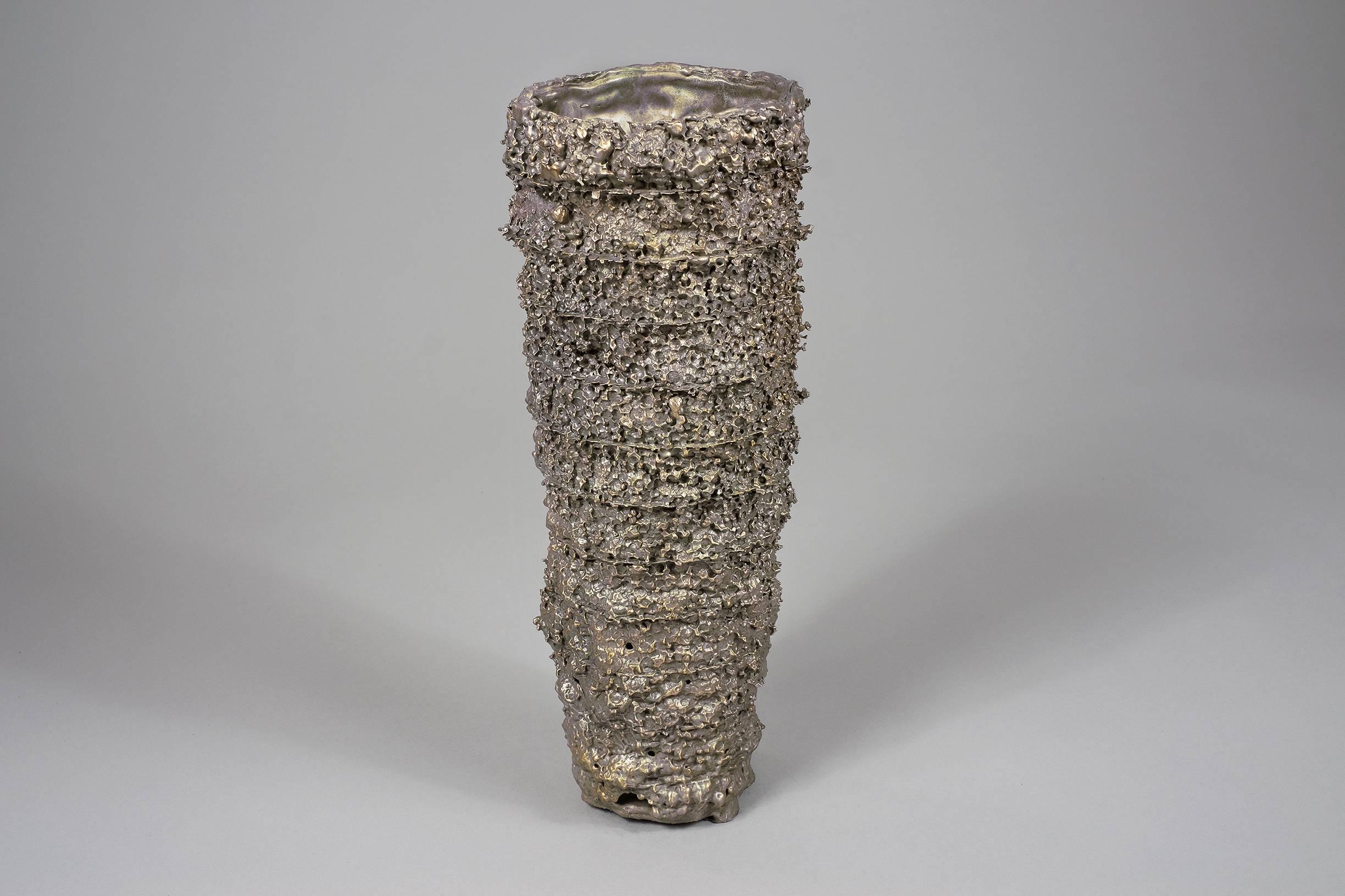 Part of a pioneering and significant new series, Fragments are a series of vessels and usable objects made using artist Kris Lamba's 'Acid Cast' technique. Whilst a large degree of control is excised over the form of the vessel, the final resulting
