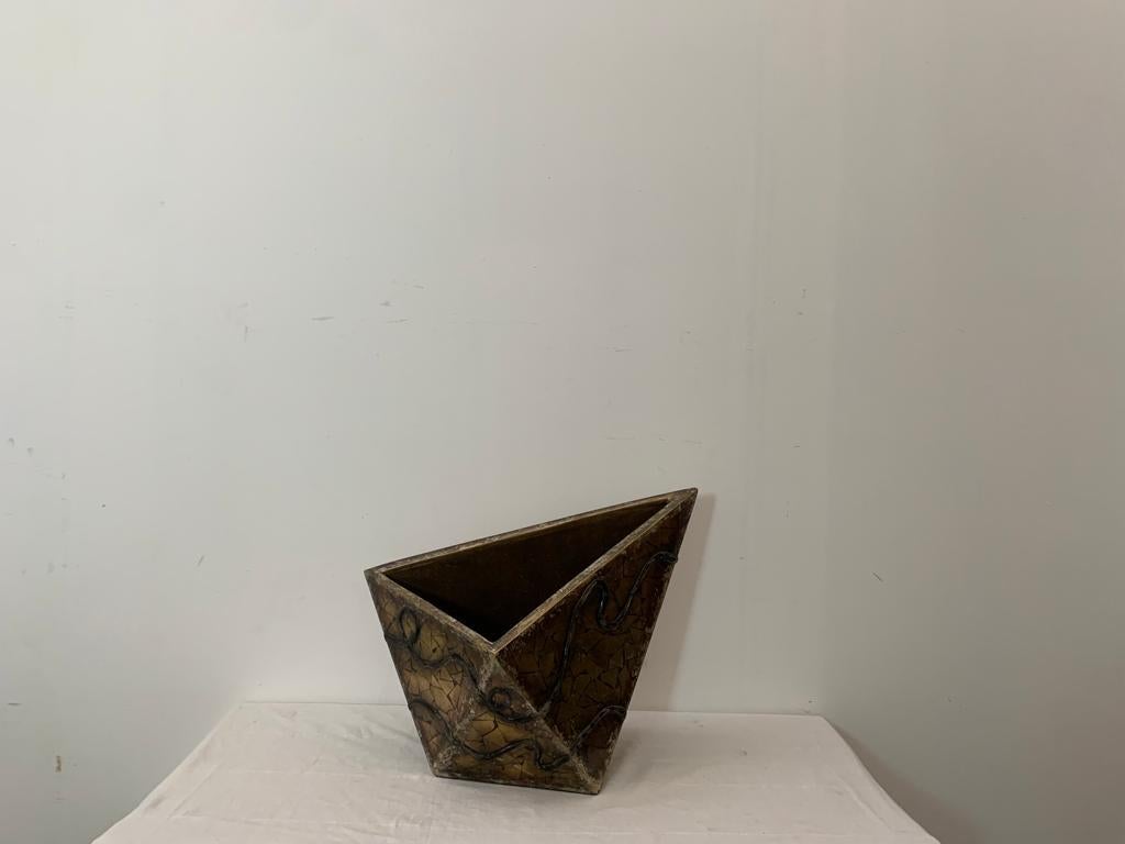 Vaso con frammenti di specchio d'oro, anni '80 In condizioni buone in vendita a Montelabbate, PU