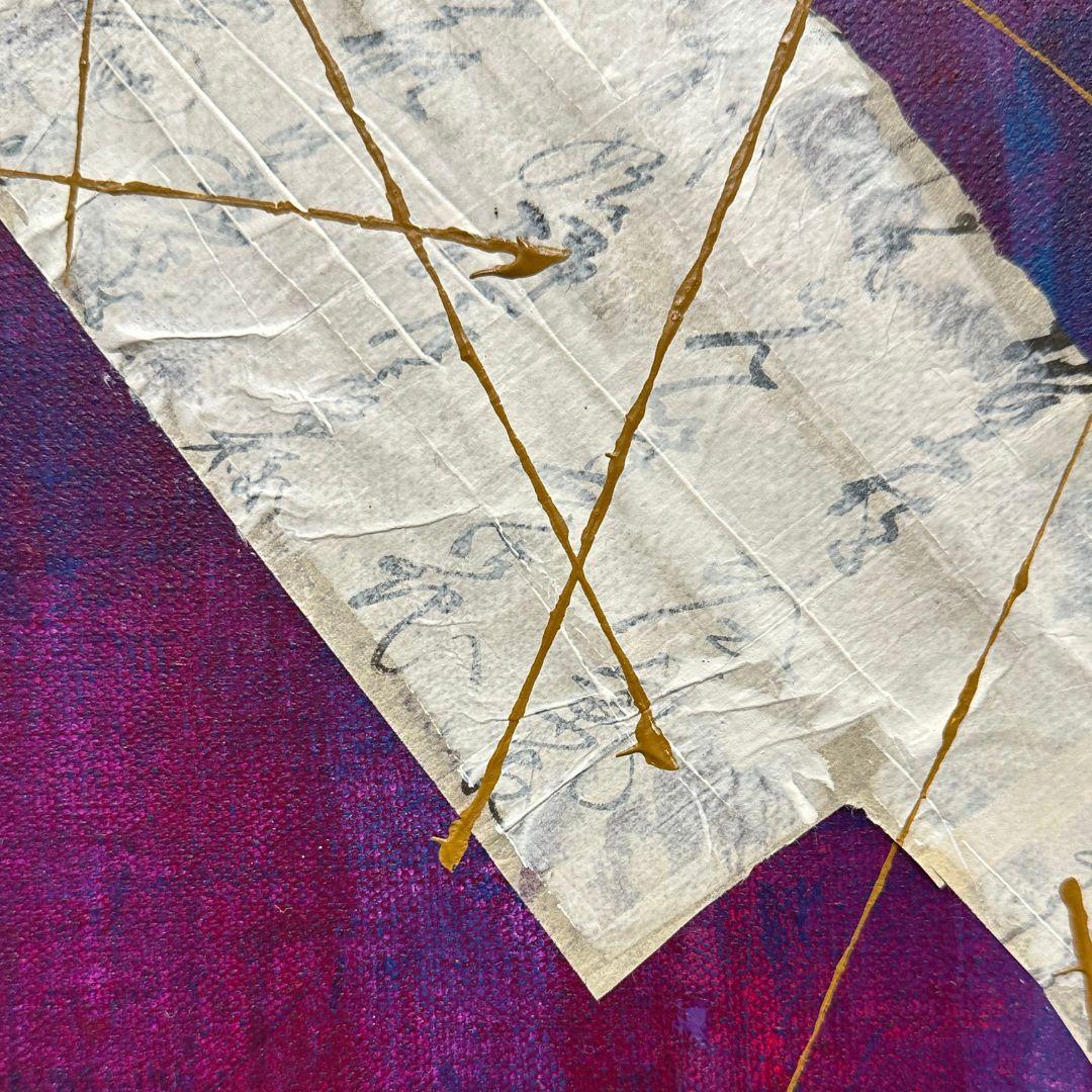 Hand-Painted “Fragments of the Unseen” by modern Thai artist Treerat Ngamsanit For Sale