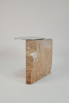 Fragments SF Side Table in Natural Stone and Aluminum by Estudio Material