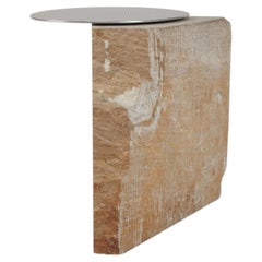 Fragments SF Side Table in Natural Stone and Aluminum by Estudio Material