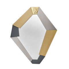 Fragments Wall Mirror With Wood & Metal Frame