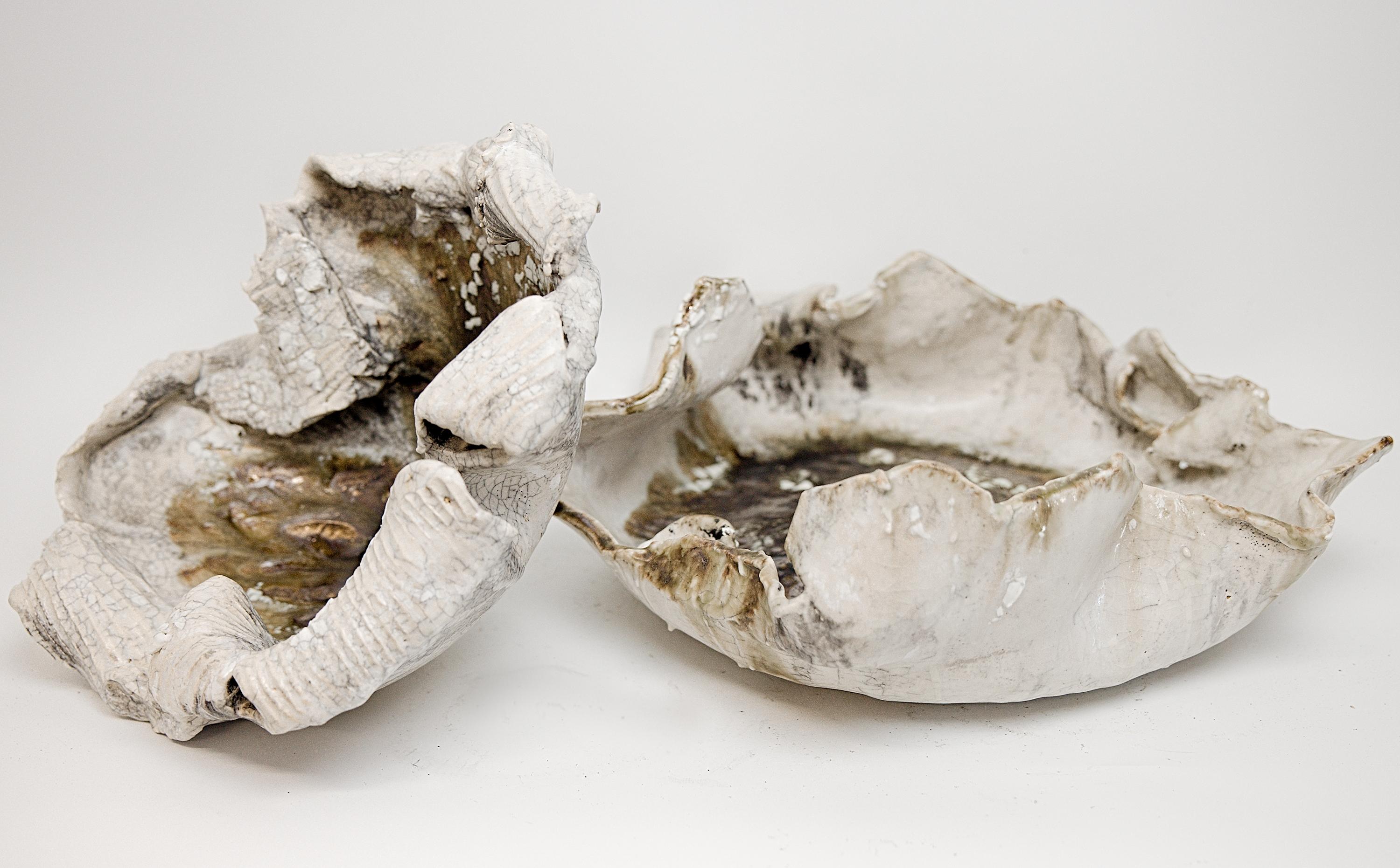Organic Modern Fragments White Ancient Bowl For Sale