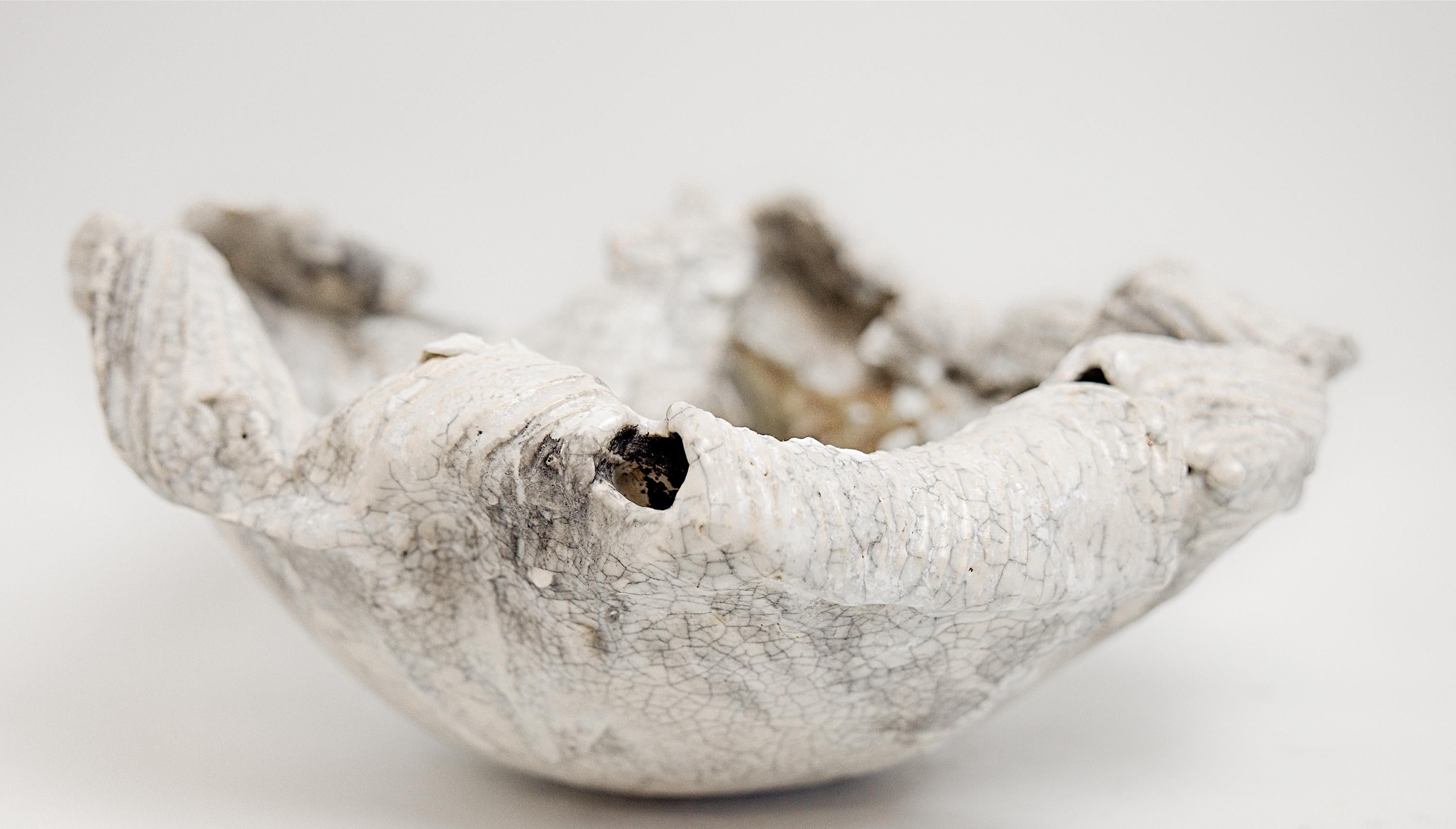 Glazed Fragments White Ancient Bowl For Sale