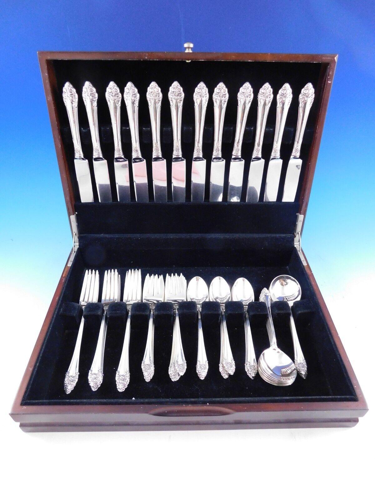 Fragrance by Reed & Barton sterling silver flatware set - 60 pieces. This set includes:

12 Knives, 9 1/8