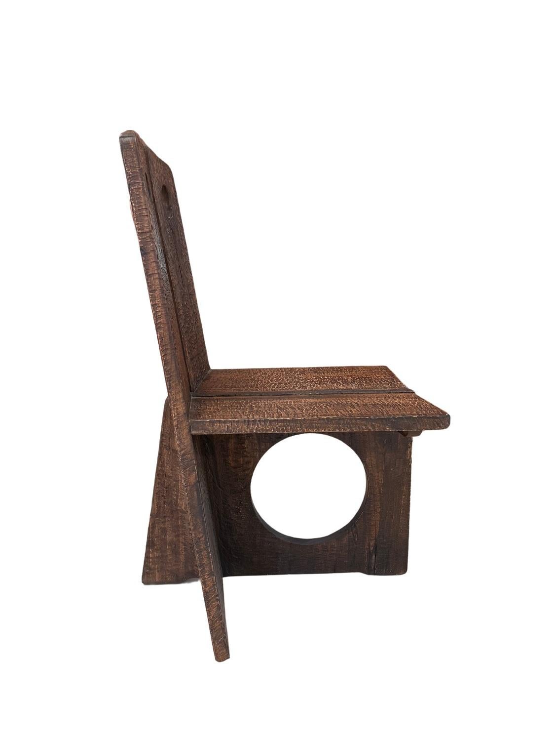 Organic Modern Fragrant Camphor Wood Textured Chair, Modern Organic For Sale