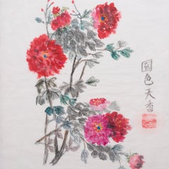 "Fragrant Chrysanthemums" Watercolor Painting